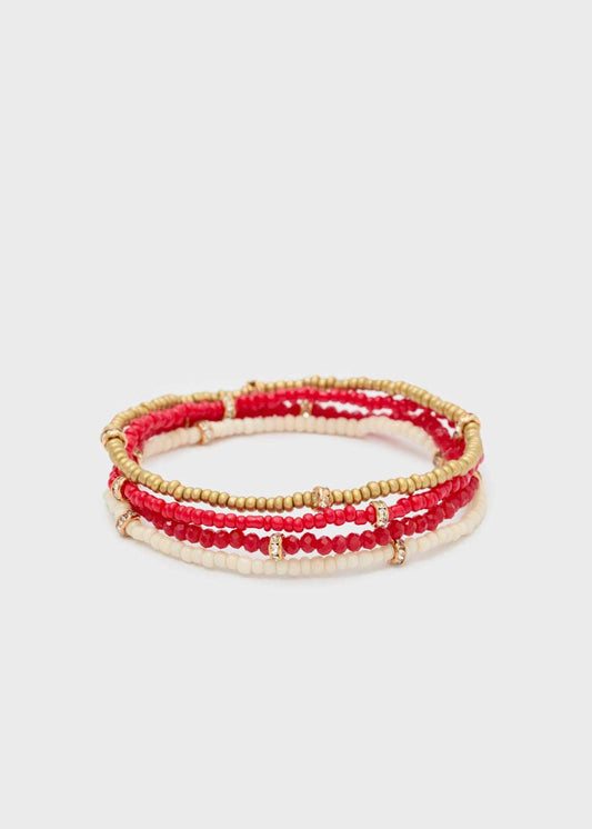 SET BRACCIALI GIULIA PERLINE PANNA/ROSSO NALÌ