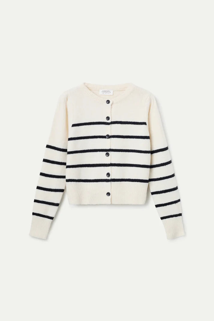 CARDIGAN RIGHE BIANCO NERO  COMPANIA FANTATICA