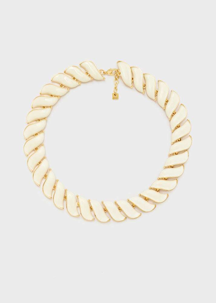COLLANA GIROCOLLO SMALTATA BIANCO\ORO NALÍ