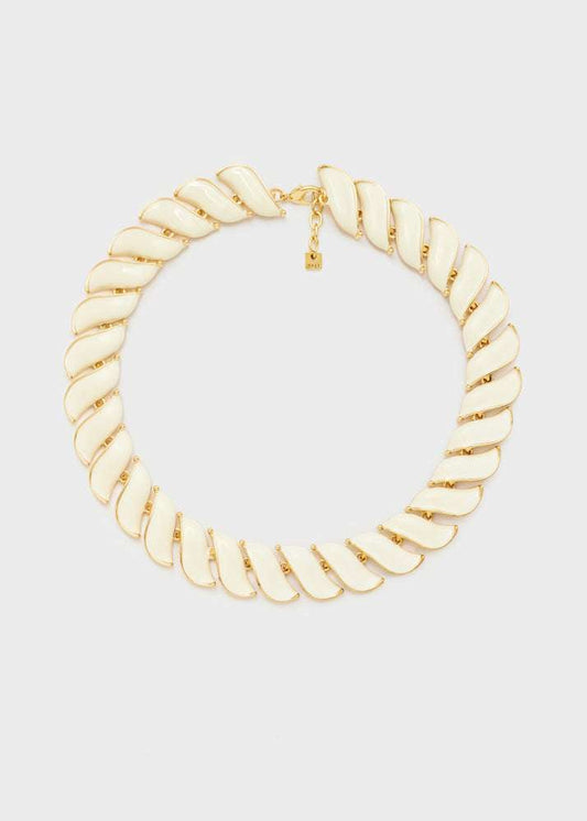 COLLANA GIROCOLLO SMALTATA BIANCO\ORO NALÍ