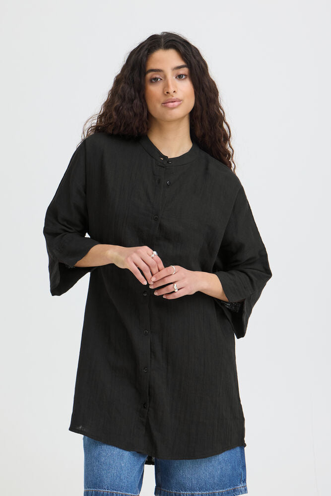 CAMICIA IAFOXA MANICA 3/4 BLACK ICHI