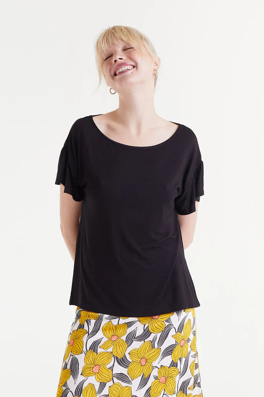 T-SHIRT VOLANT NERO COMPANIA FANATASTICA