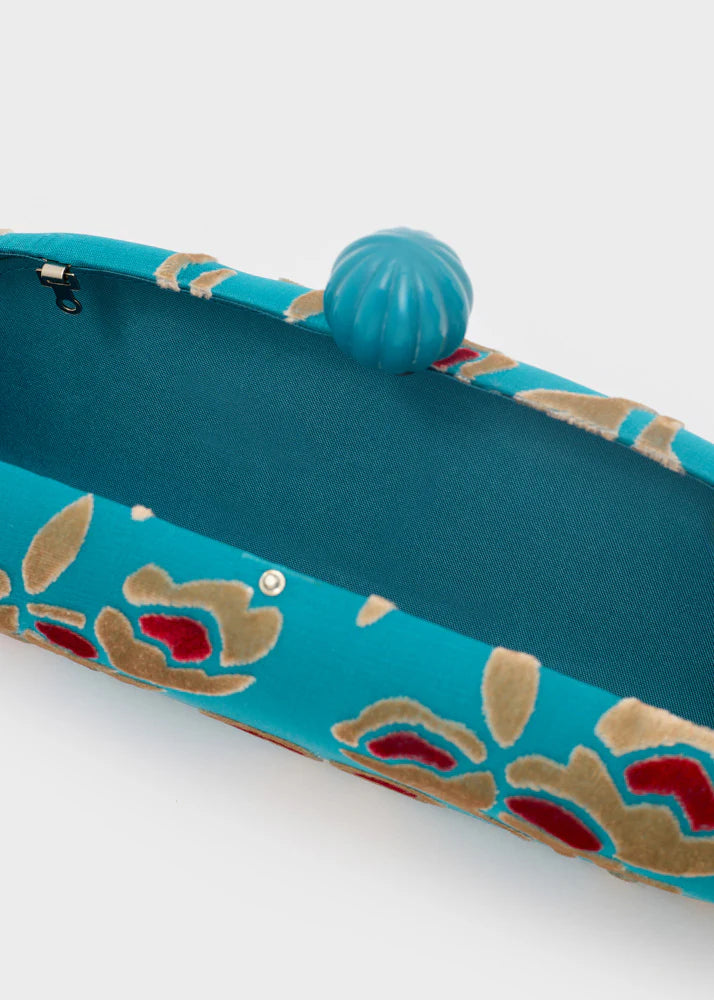 CLUTCH MARGOT STAMPA FLOREALE AZZURRO NALÌ