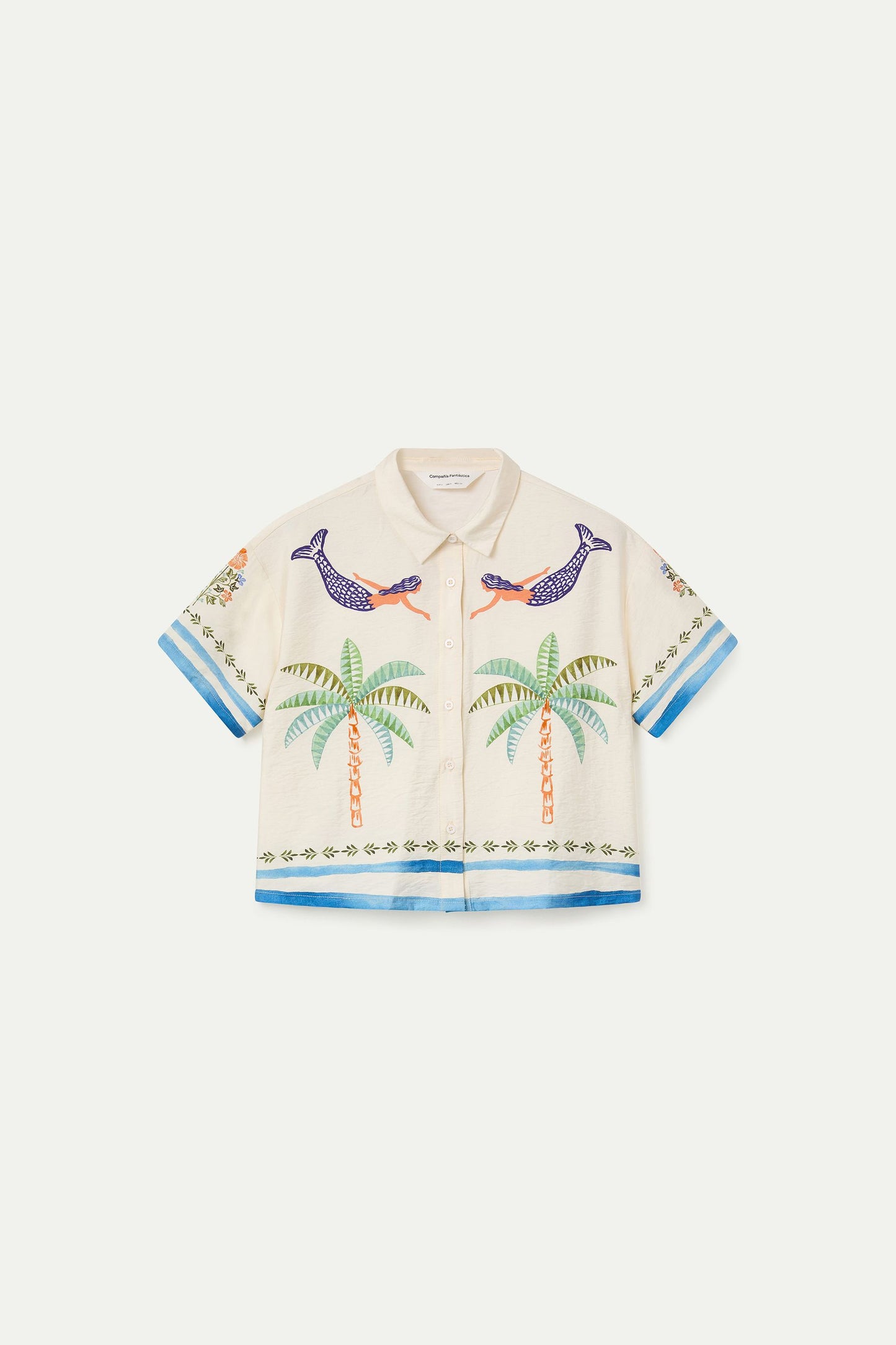 Camicia con stampa di palme e sirene COMPANIA FANTASTICA