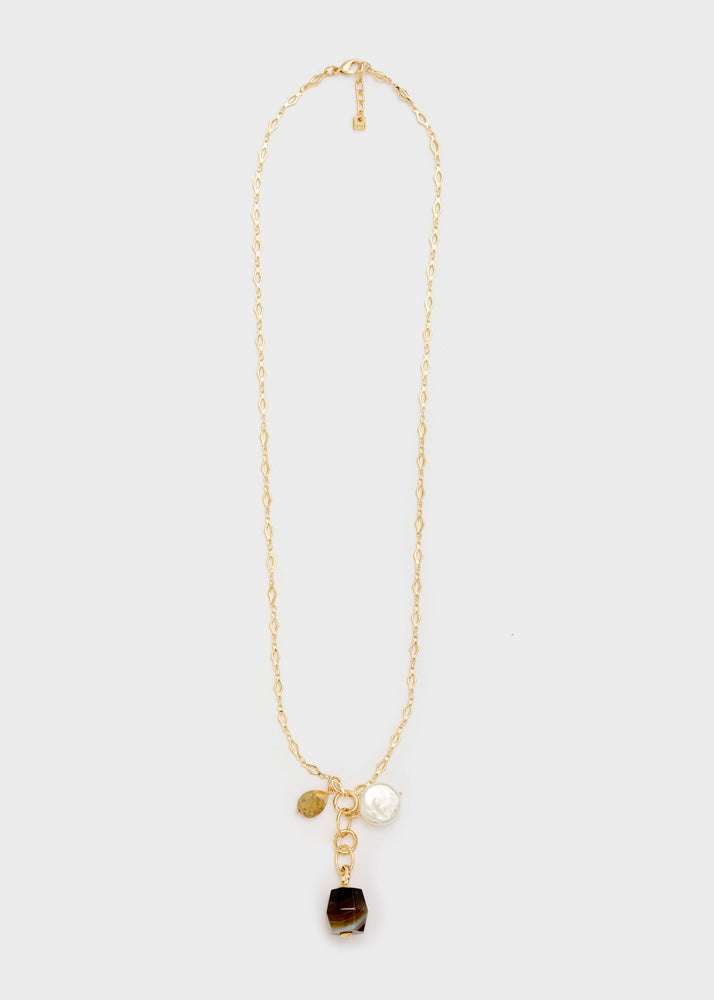 COLLANA LUNGA CON PENDENTI MIX PIETRE ORO NALÍ