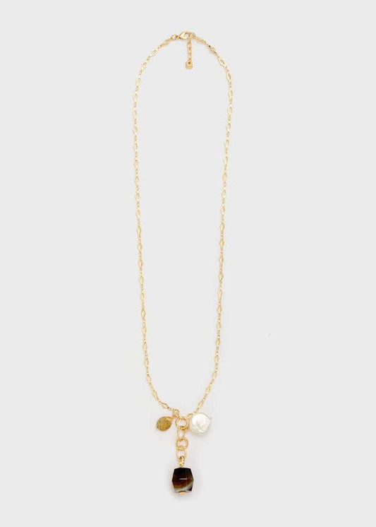 COLLANA LUNGA CON PENDENTI MIX PIETRE ORO NALÍ