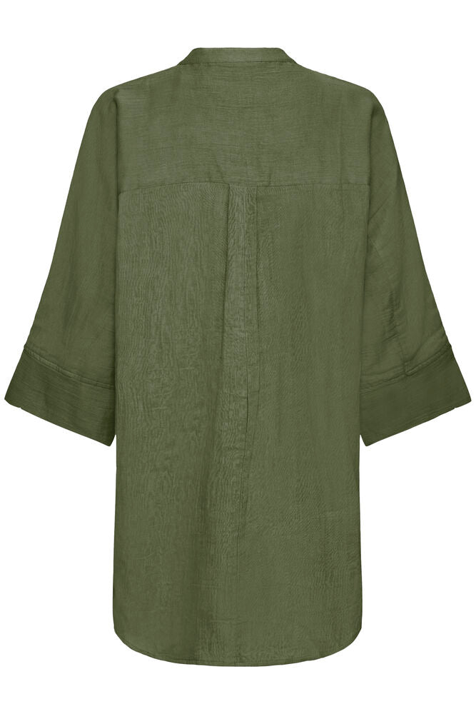 CAMICIA IAFOXA MANICA 3/4 Grape Leaf - Green ICHI