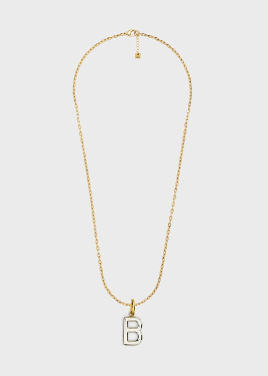 COLLANA LETTERING SMALL B ORO/ARGENTO NALÌ