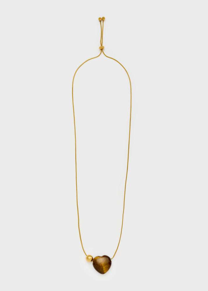 COLLANA REGOLABILE CON CUORE IN RESINA ORO NALÍ