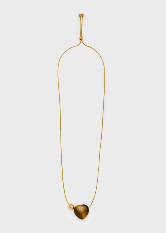 COLLANA REGOLABILE CON CUORE IN RESINA ORO NALÍ