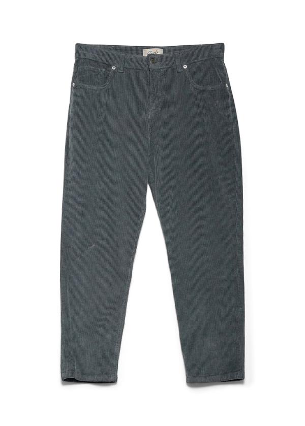 PANTALONE BOY FIT  VELLUTO GRIGIO CROCHÈ