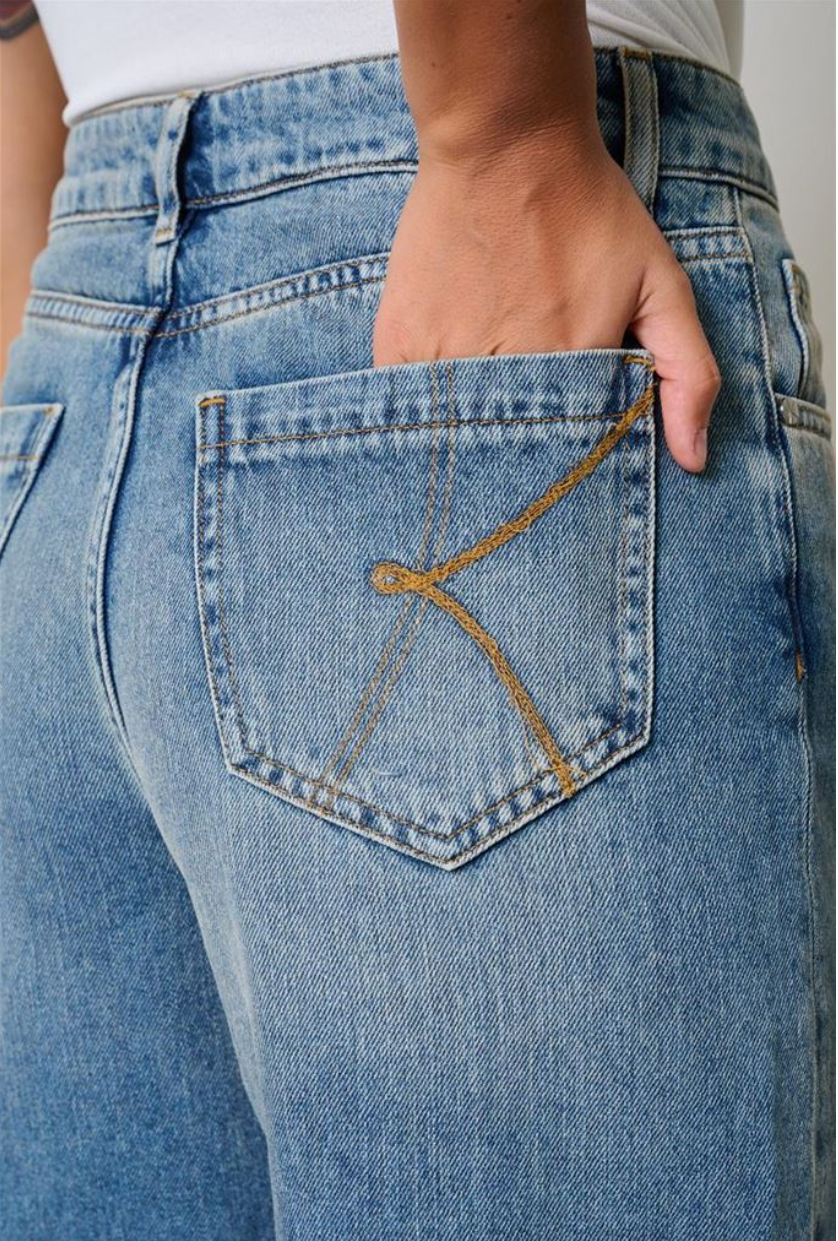 JEANS  NIKI - STRAIGHT FULL LENGHT KAOS DENIM