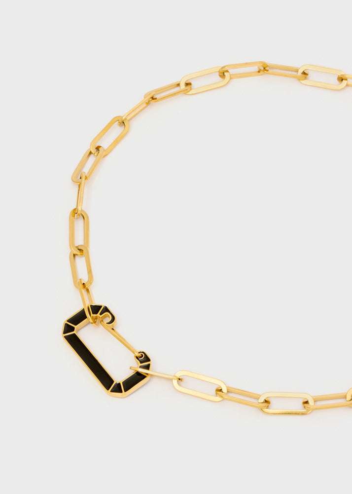 COLLANA ROSALIE CHAIN  ORO/NERO NALÍ