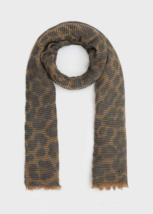 SCIARPA ANIMALIER LUREX PLISSE ORO/GRIGIO NALÍ