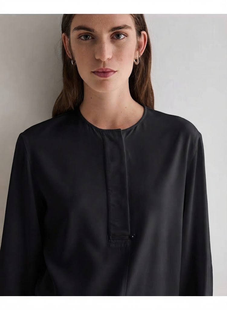 CAMICIA COLLO COREANA MINIMAL CHIC NERA 45160-37 YERSE