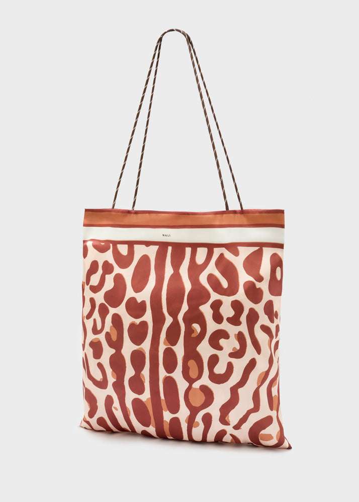 BORSA LEO BANDANA STAMPA MACULATA MARRONE NALÌ