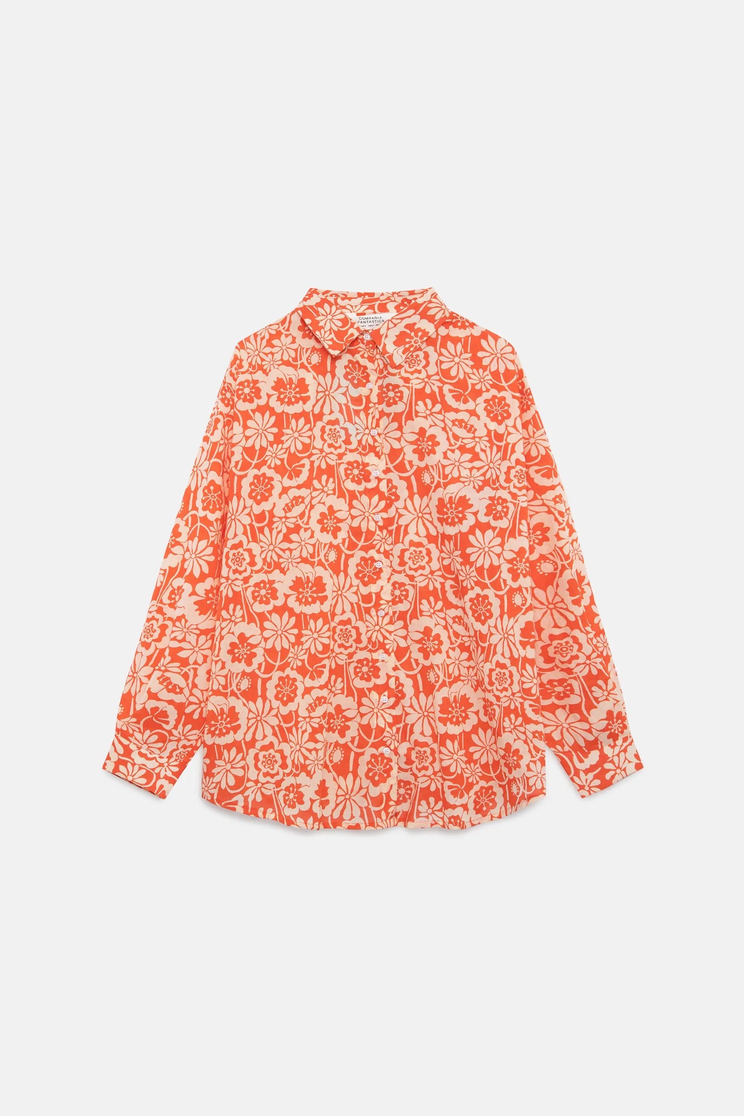 CAMICIA OVER BEACH FLOWER ARANCIO COMPANIA FANTASTICA