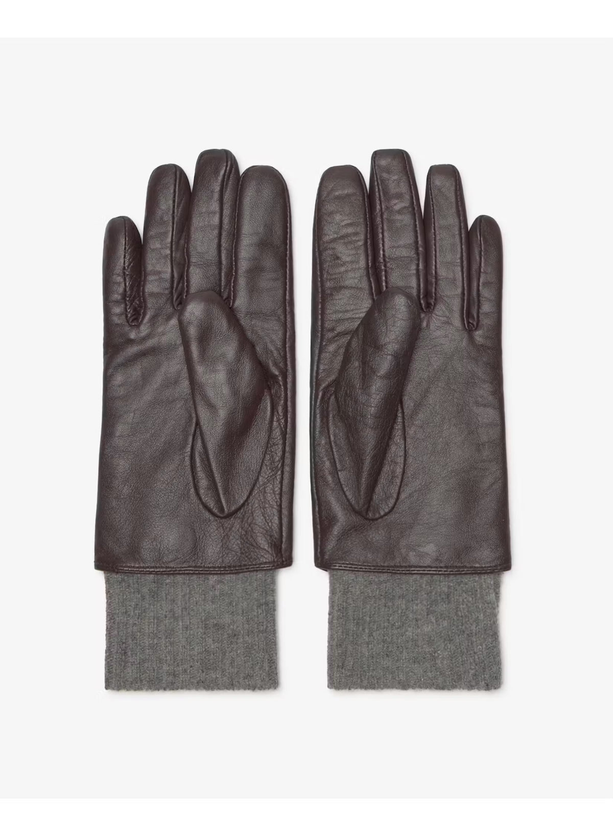 GUANTO IN PELLE E LANA CHOCOLATE 45976-13 YERSE
