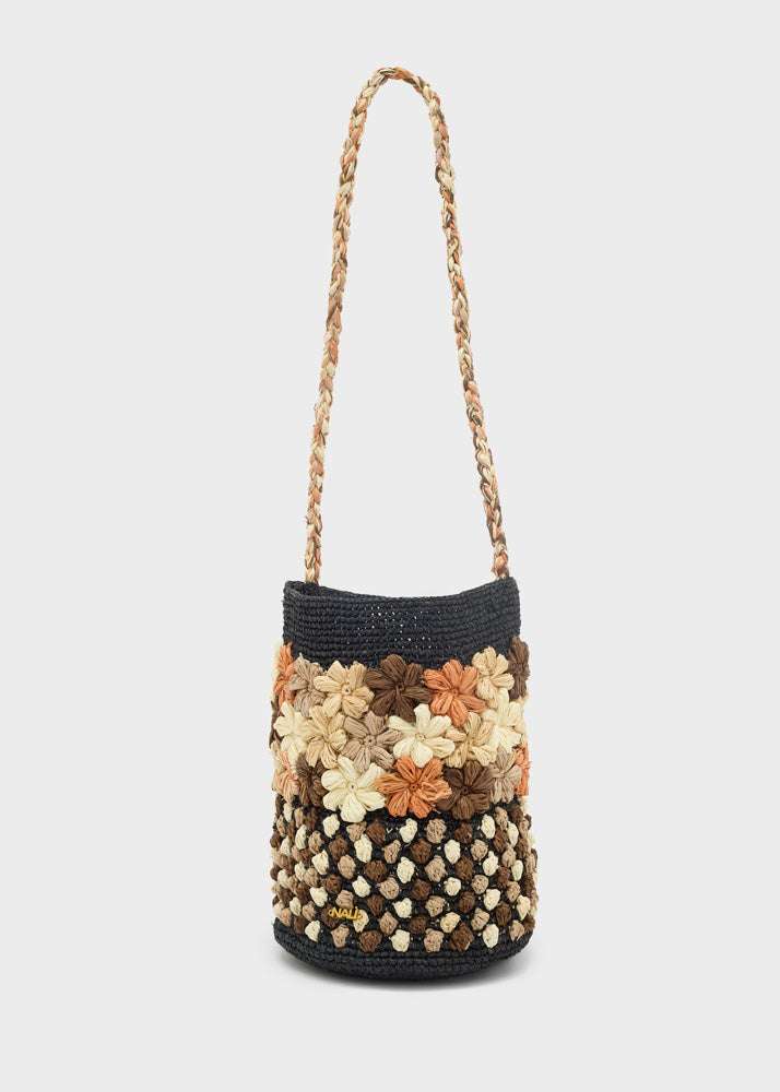 BORSA ANNA BANDANA STAMPA FLOREALE ARANCIO NALÌ