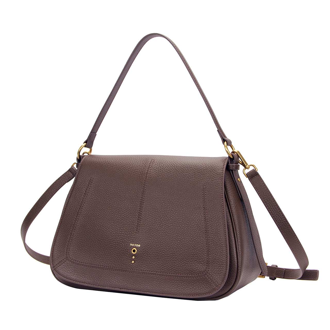 BORSA GLOBE BIG SHOULDER MARTELLATO DARK BROWN NO:RAE