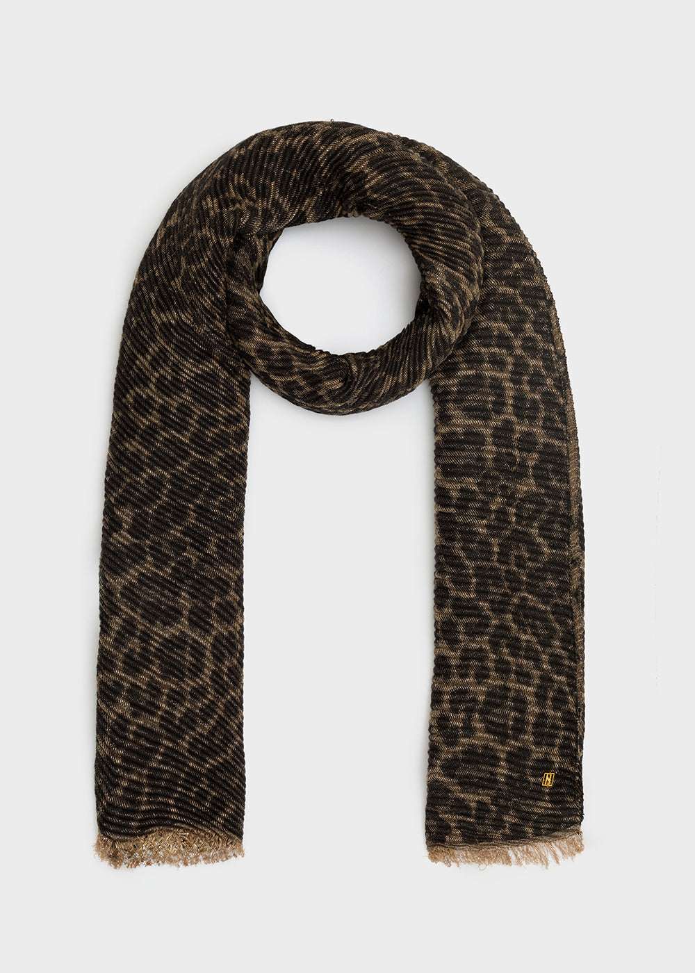 SCIARPA ANIMALIER LUREX PLISSE ORO/NERO NALÍ