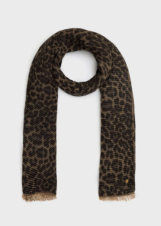 SCIARPA ANIMALIER LUREX PLISSE ORO/NERO NALÍ