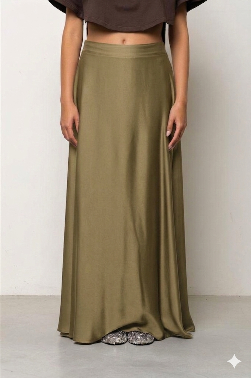 Gonna Maxi in Satin Fluido – Kaos Jeans