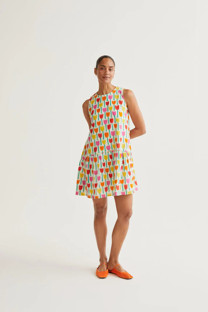 ABITO CORTO STAMPA TULIPANI COMPANIA FANTASTICA