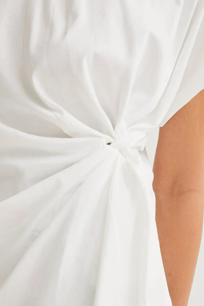 T-SHIRT BIANCA CON NODO LATERALE COMPANIA FANTASTICA