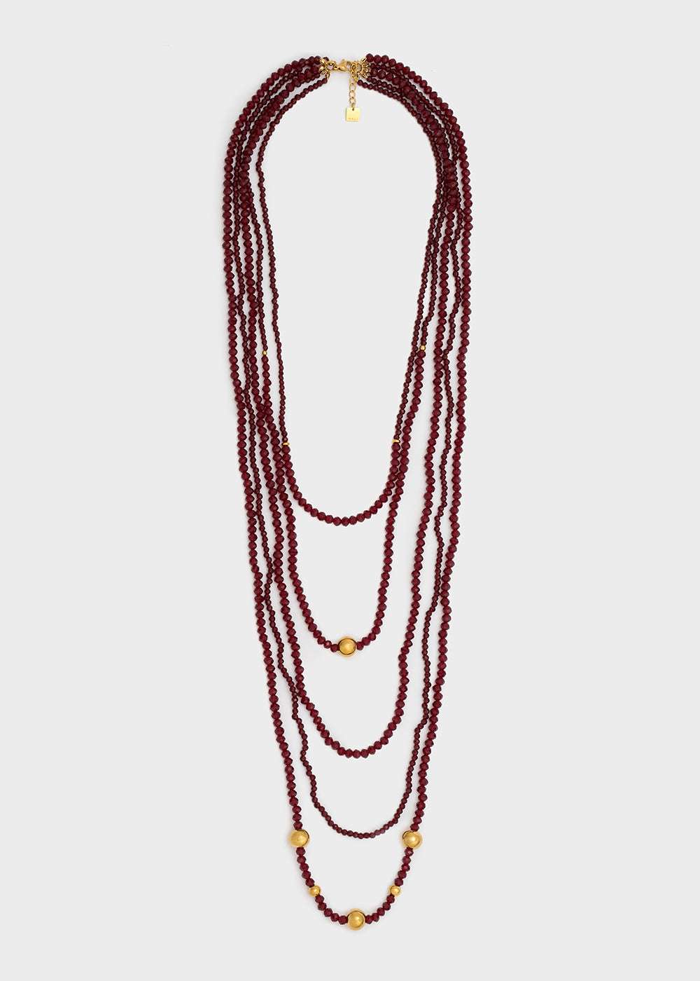 COLLANA MULTIFILO CON PERLINE ORO\BORDEAUX NALÍ
