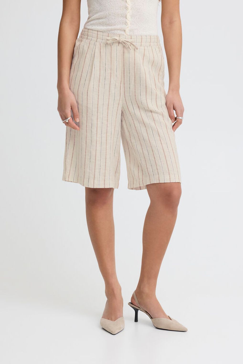 SHORTS MISTO LINO ÉCRU IHLINNO SHO2 ICHI