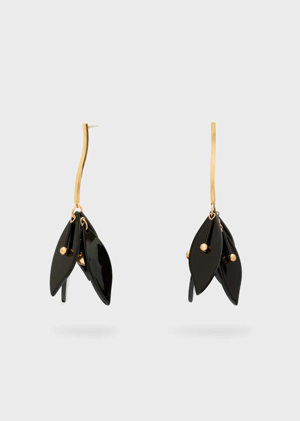 ORECCHINI PENDENTI FIORE RESINA ORO\NERO NALÍ
