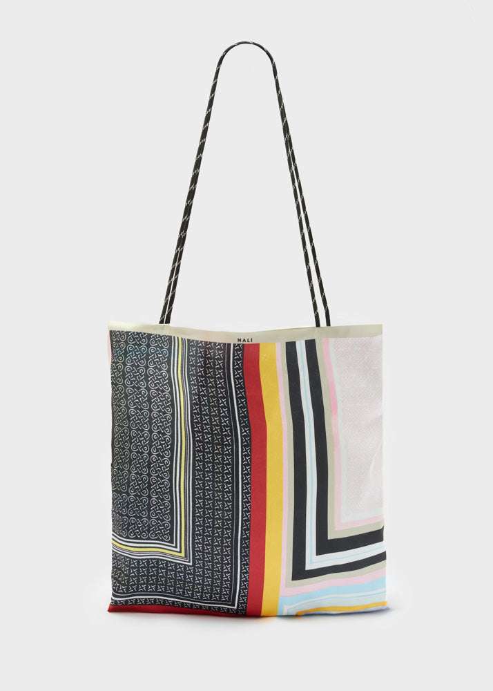BORSA LIAM BANDANA STAMPA GEOMETRICA BEIGE NALÌ
