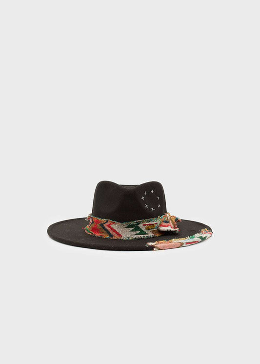 CAPPELLO JANE FALDA LARGA NASTRO NERO NALÍ