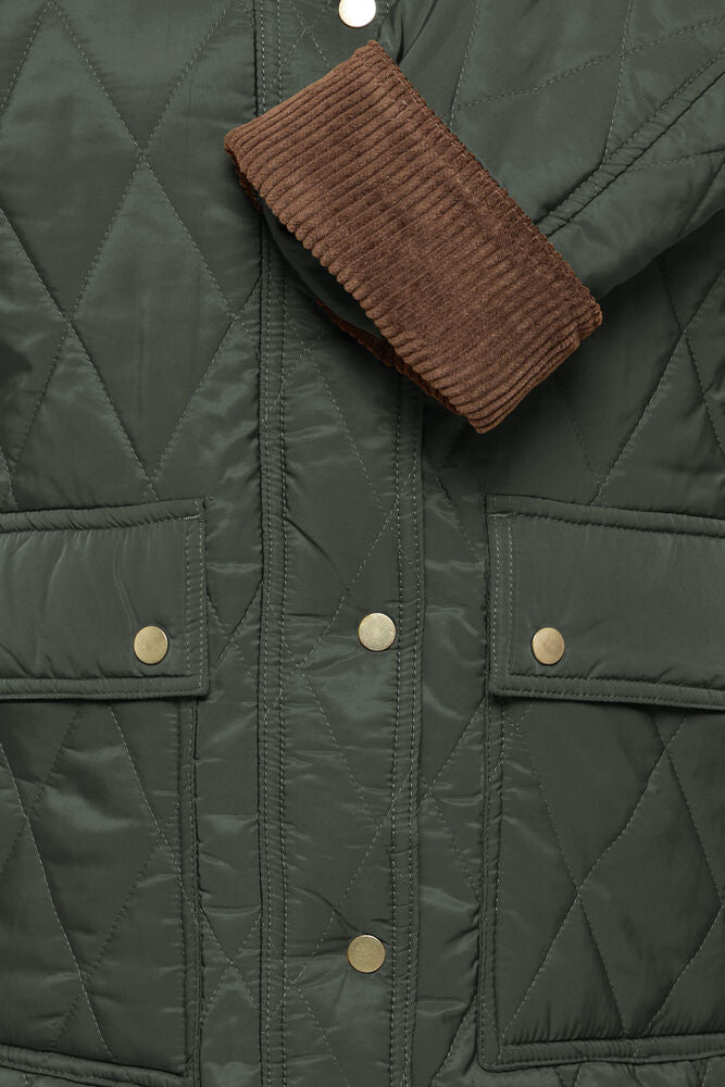 GIACCA TRAPUNTATO VERDE CON COLLO IN VELLUTO BYBELLINI B.YOUNG