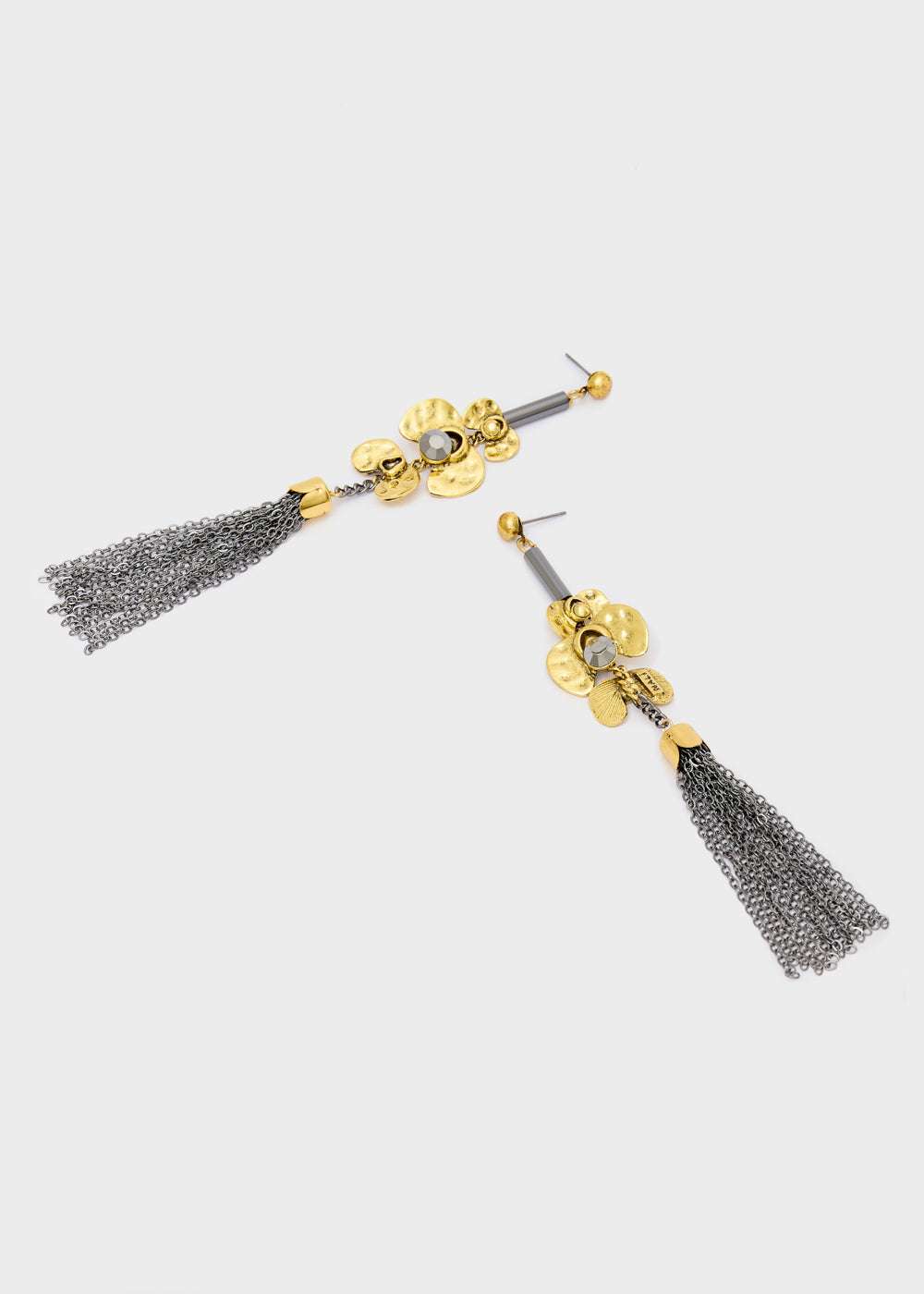 ORECCHINI PENDENTI CON FIORI E CATENE ORO NALÌ