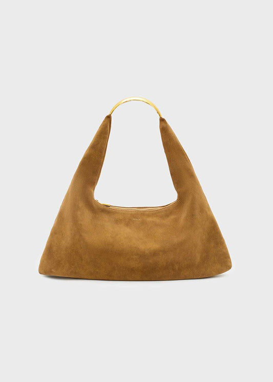 BORSA MILA A SPALLA SCAMOSCIATO OCRA NALÌ