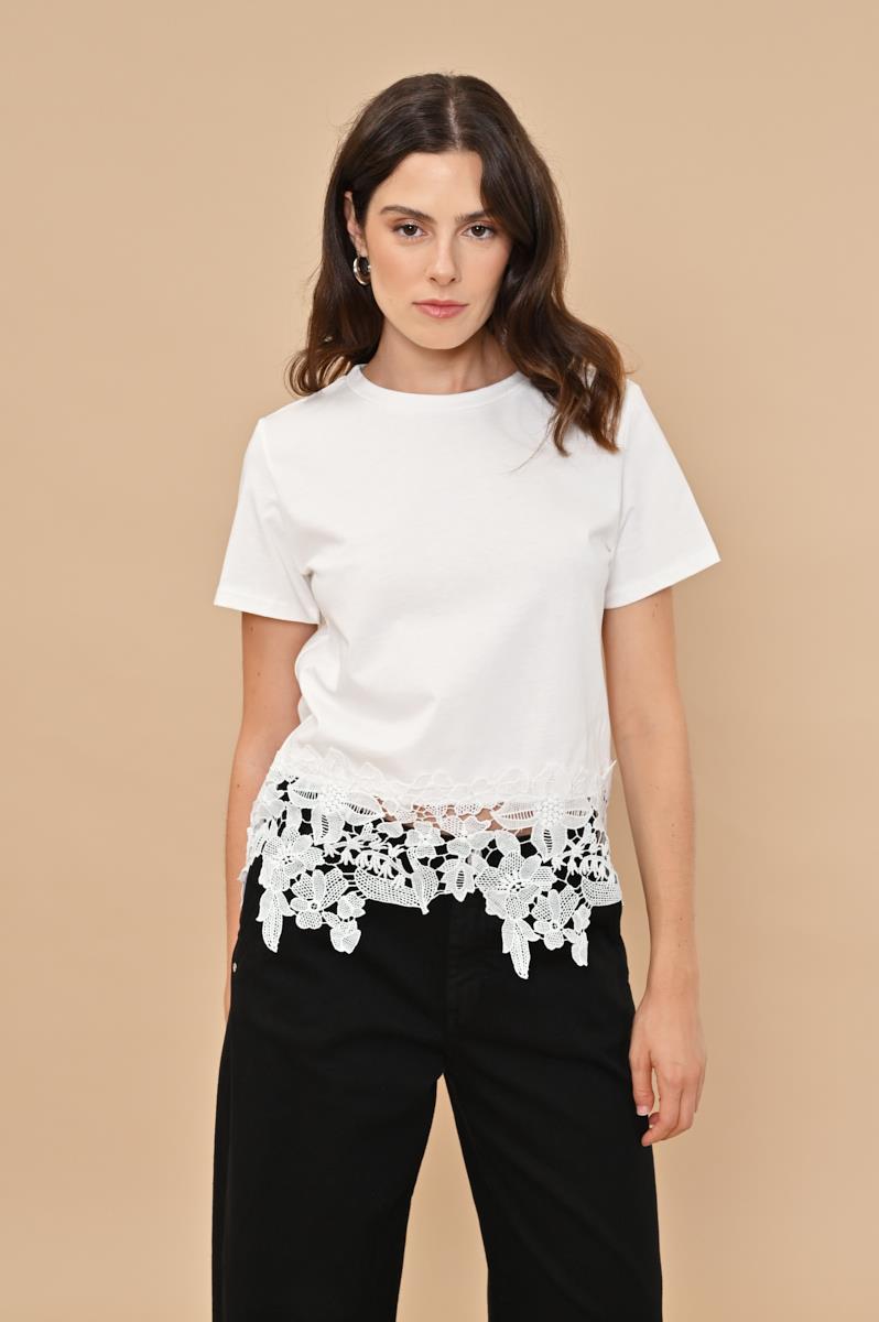 T-SHRIT INSERTO PIZZO KAOS JEANS