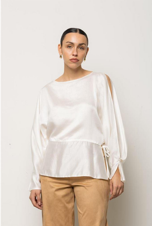 Blusa in Satin con Maniche a Taglio Vivo – Kaos Jeans