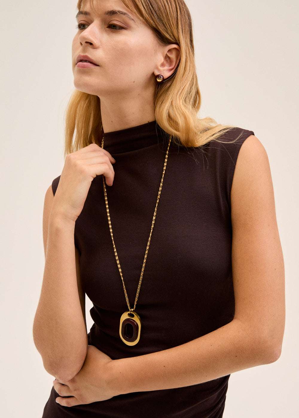 COLLANA LAURA LUNGA ACC.INO ORO\BORDEAUX NALÍ