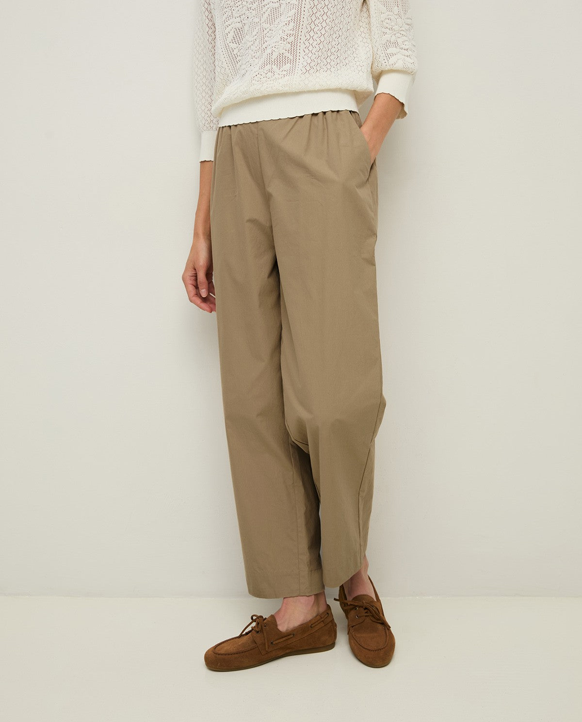 PANTALONI DRITTI IN POPELINE COLONIALE YERSE