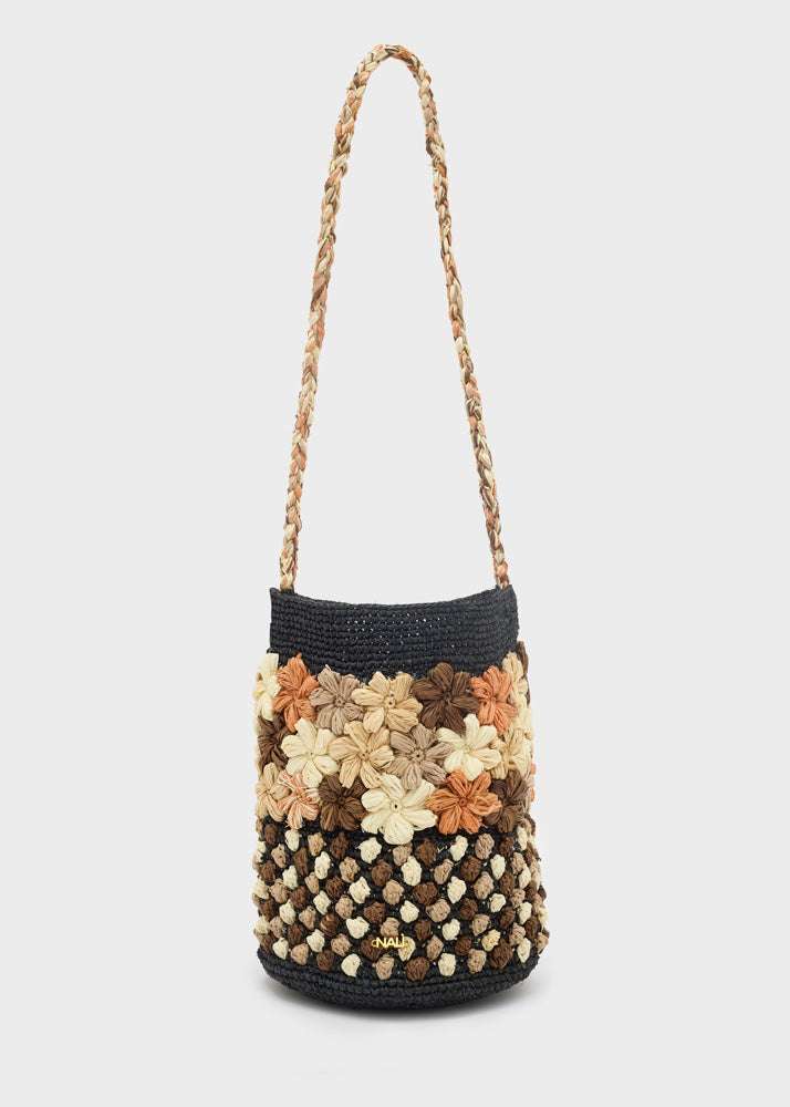 BORSA ANNA BANDANA STAMPA FLOREALE ARANCIO NALÌ