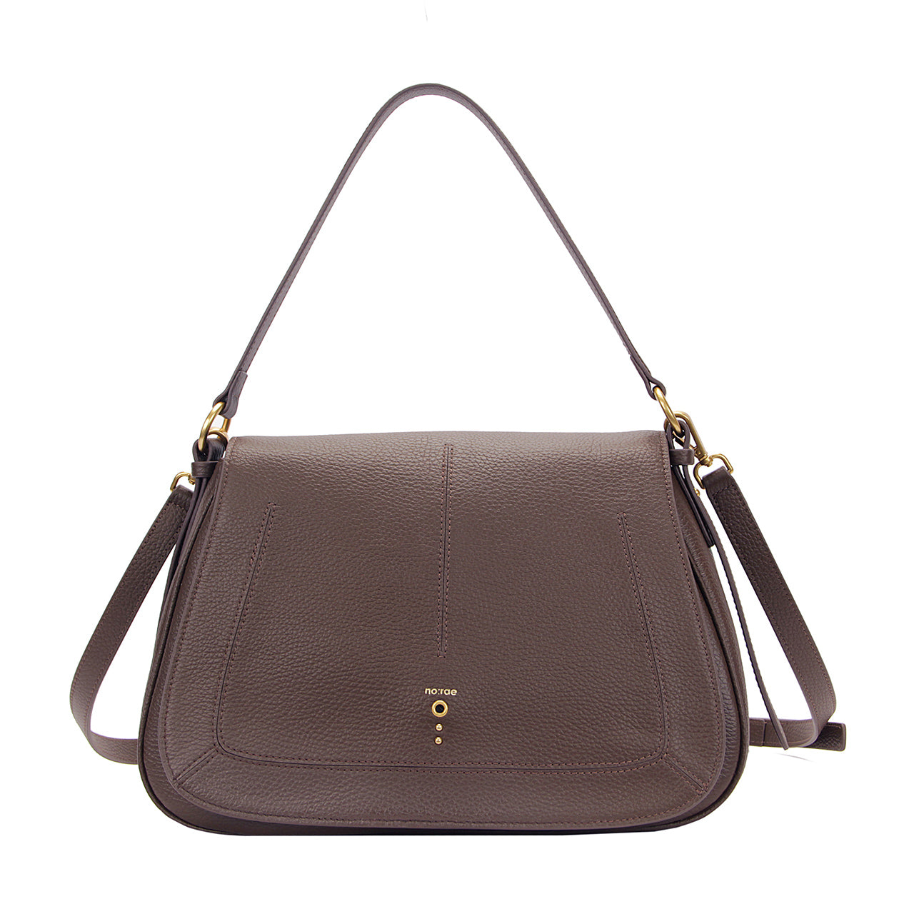 BORSA GLOBE BIG SHOULDER MARTELLATO DARK BROWN NO:RAE