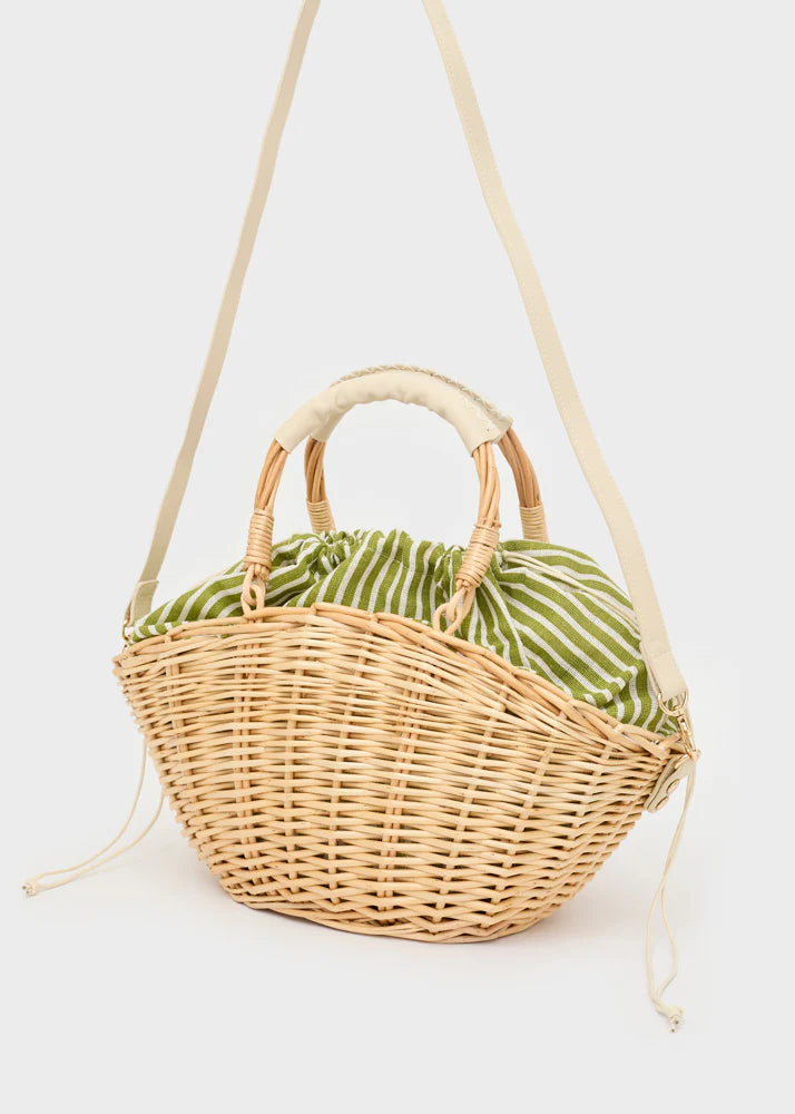 BORSA PANAREA CESTA INTRECCIATA BEIGE NALÌ