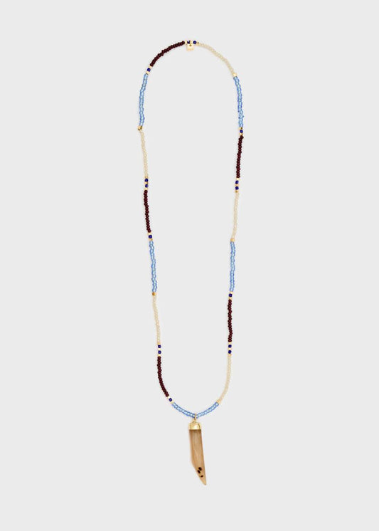 COLLANA AVERY HORN LONG PERLINE MARRONI MIX NALÌ