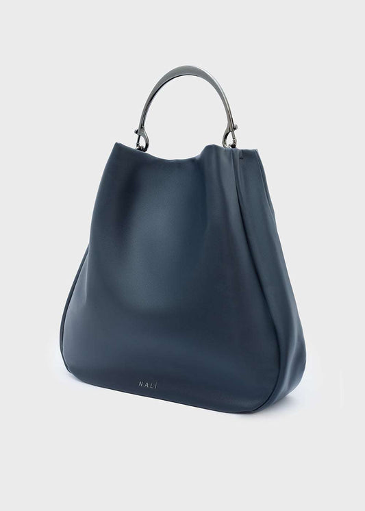 BORSA ANNIE A SPALLA MANICO METALLO BLU NALÌ