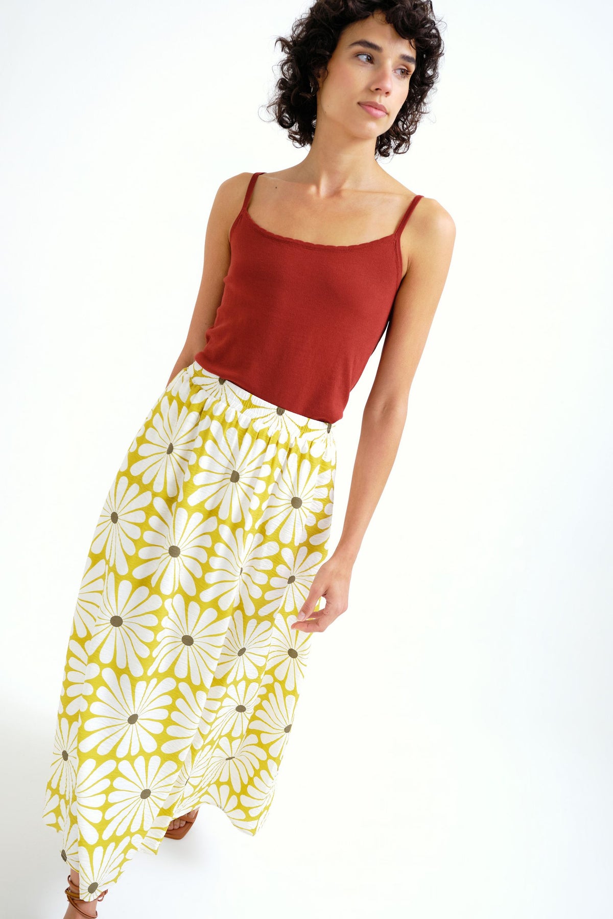 Gonna lunga con stampa Olive Flower COMPANIA FANTASTICA
