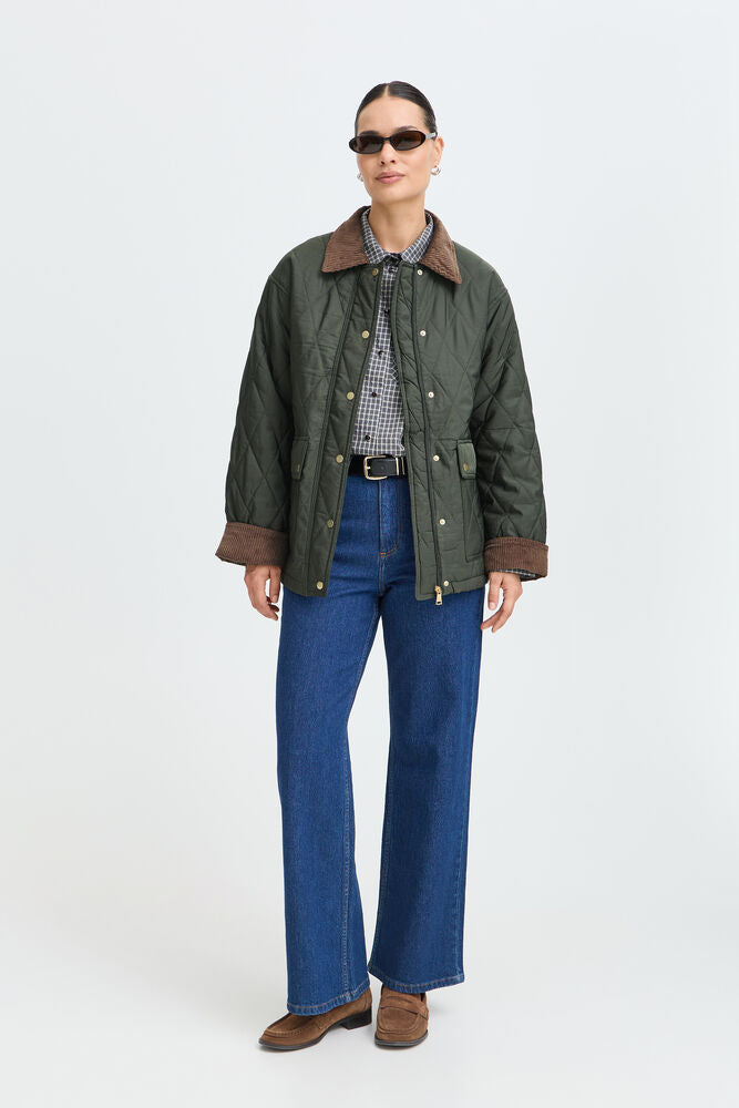 GIACCA TRAPUNTATO VERDE CON COLLO IN VELLUTO BYBELLINI B.YOUNG
