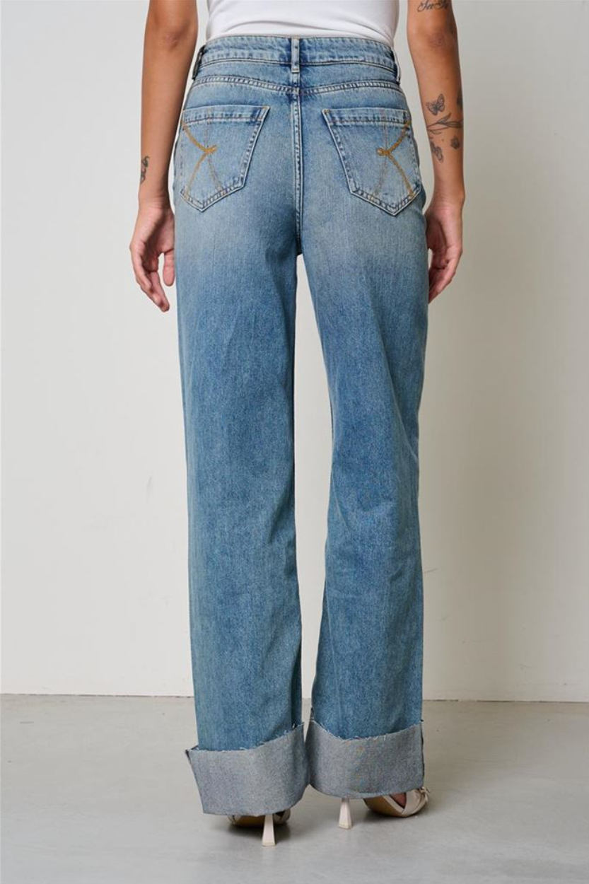 JEANS  NIKI - STRAIGHT FULL LENGHT KAOS DENIM