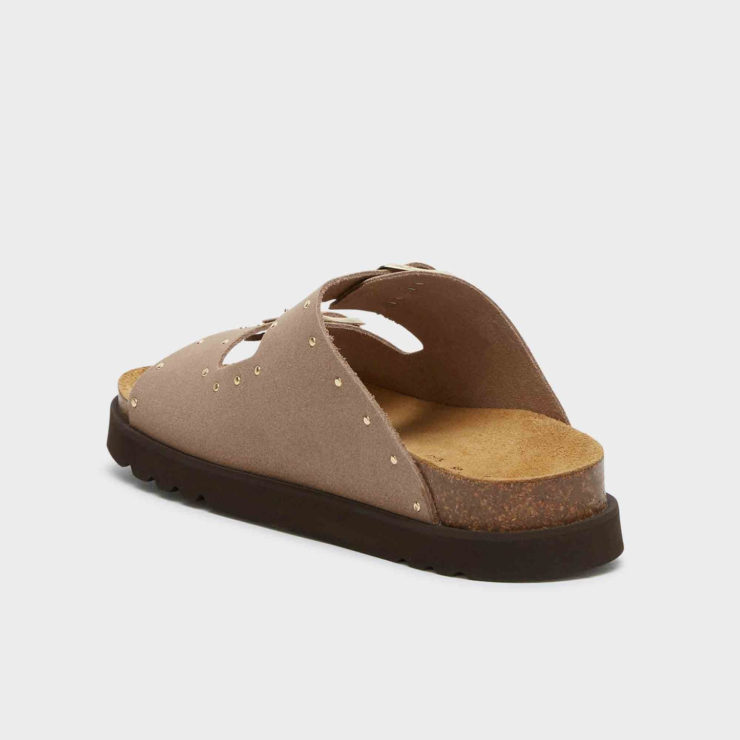 SANDALO BEATRIZ DARK BEIGE BORCHIE ORO SCHOLL